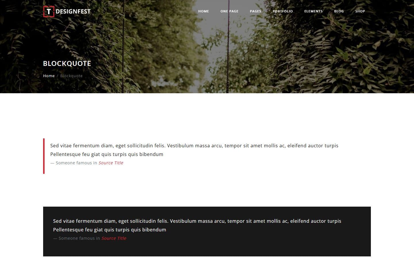 T-Designfest Blockquote page