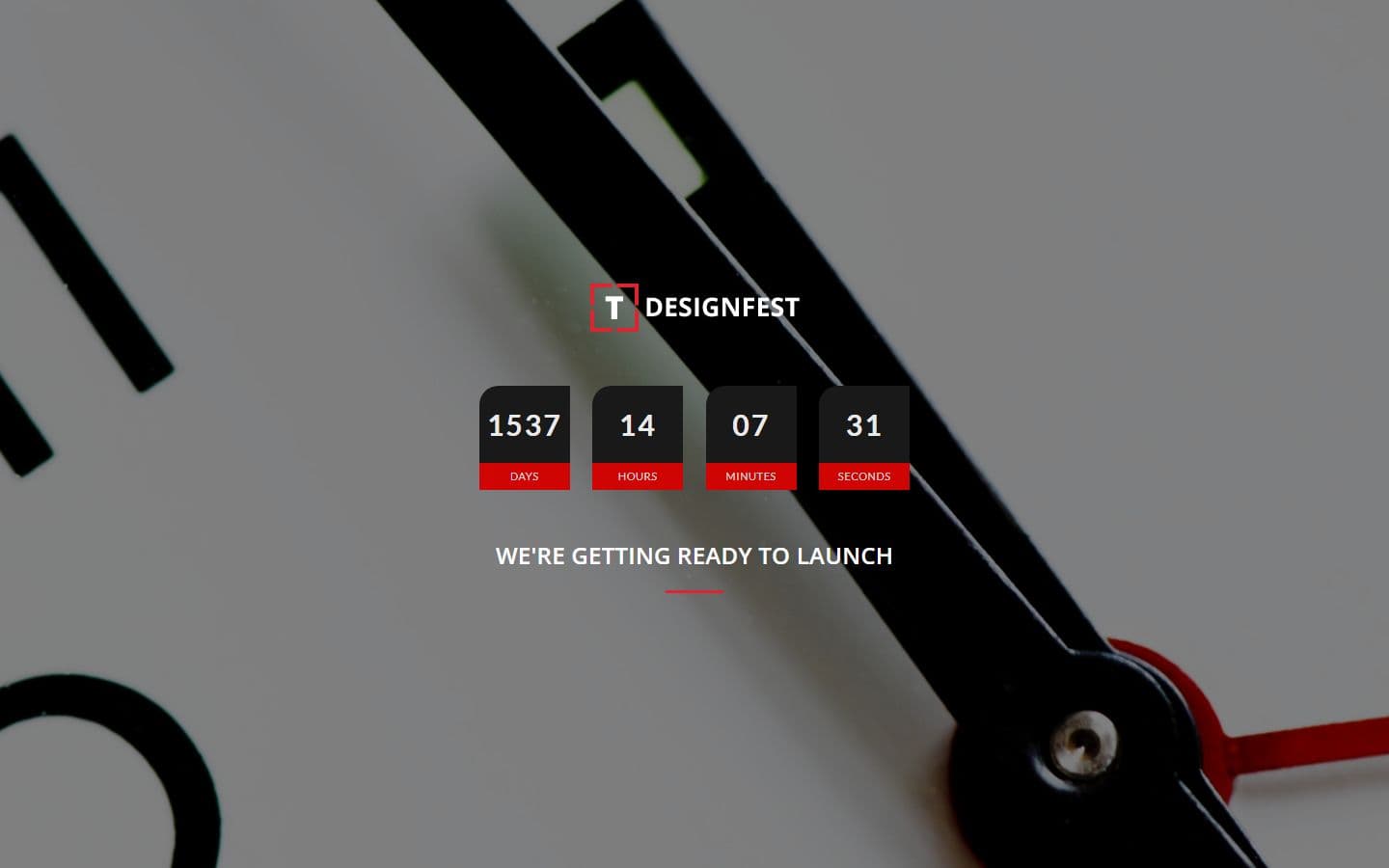 T-Designfest Home countdown timer page
