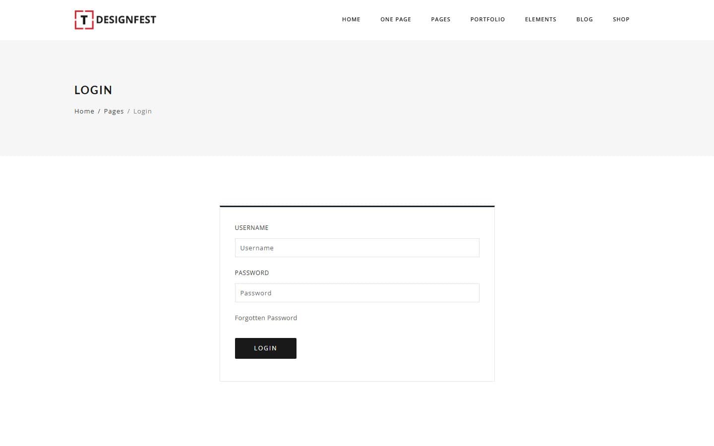 T-Designfest Login page