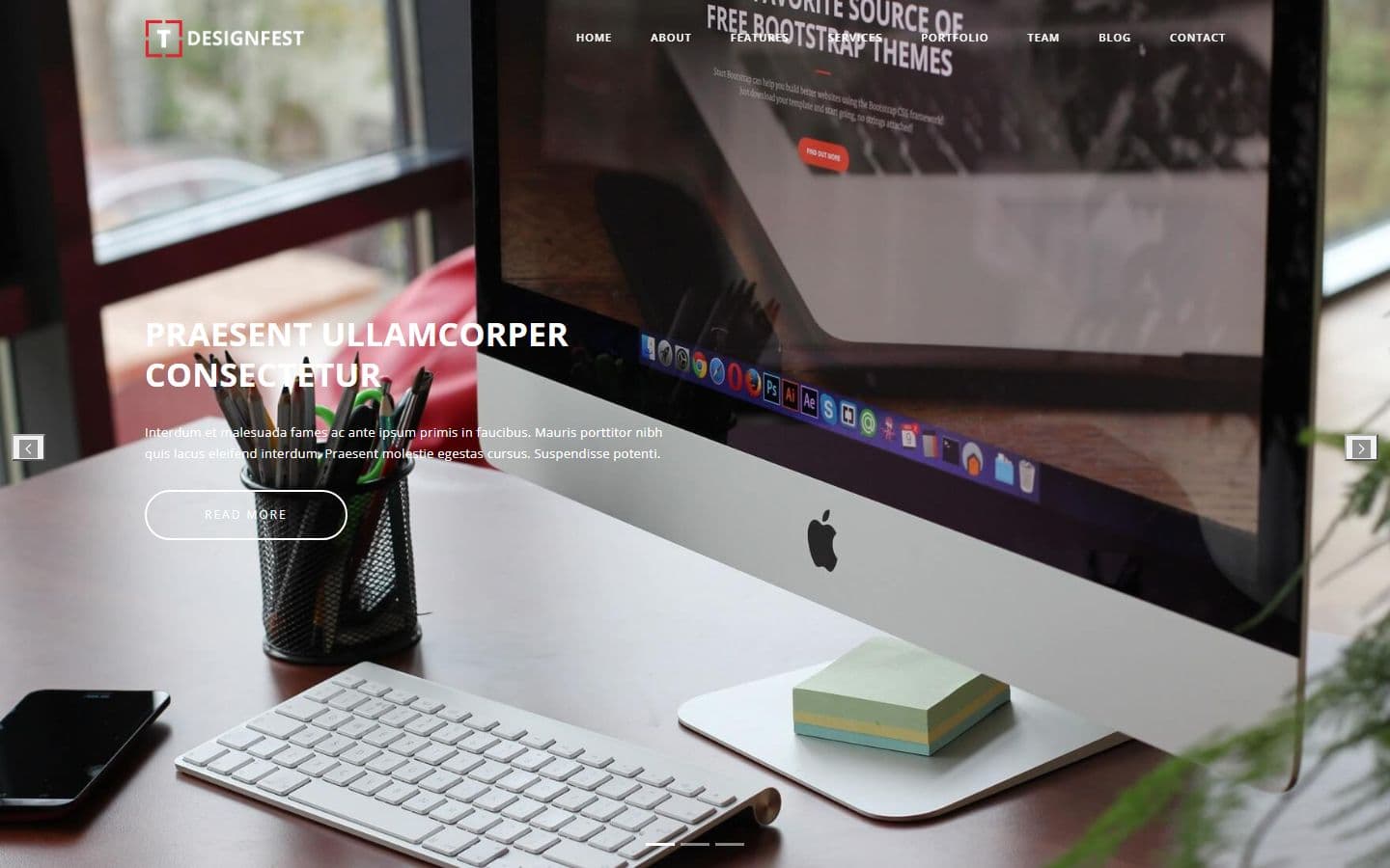 T-Designfest Onepage slider bootsrap page