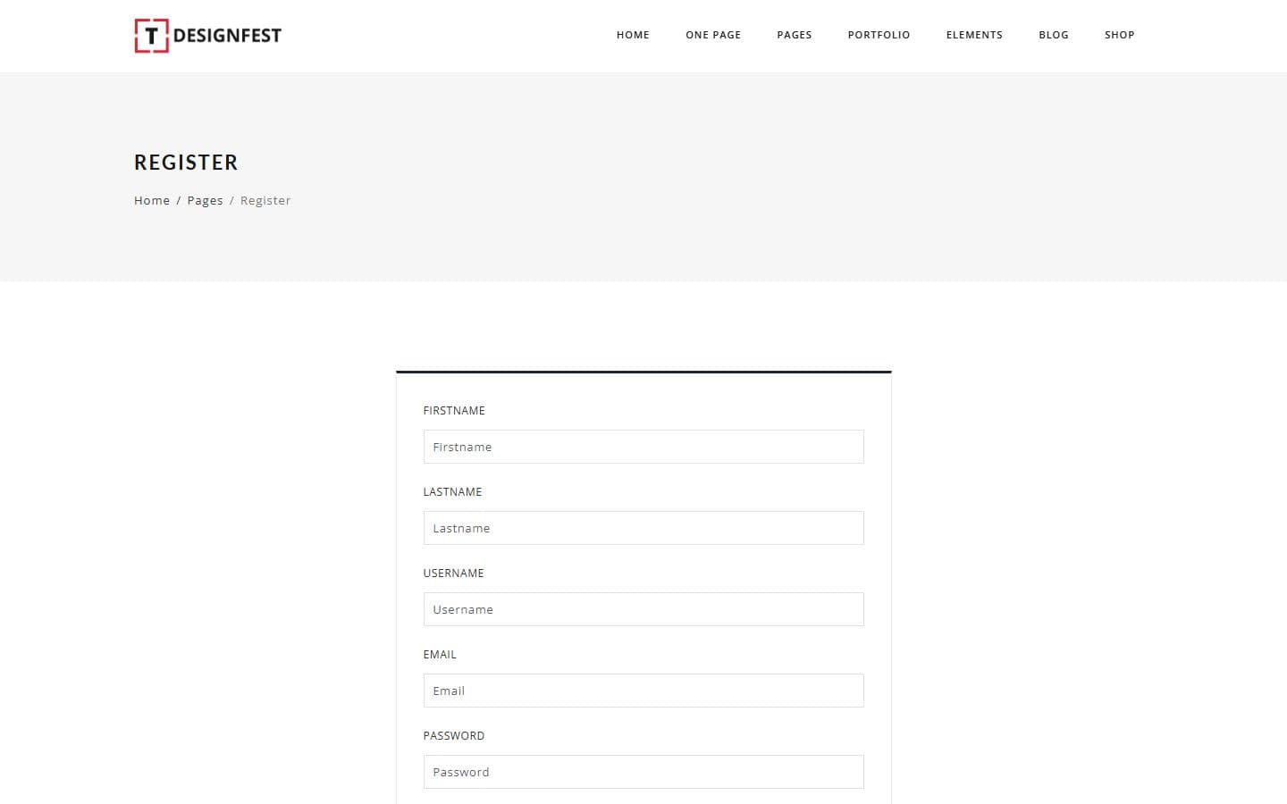 T-Designfest Register page