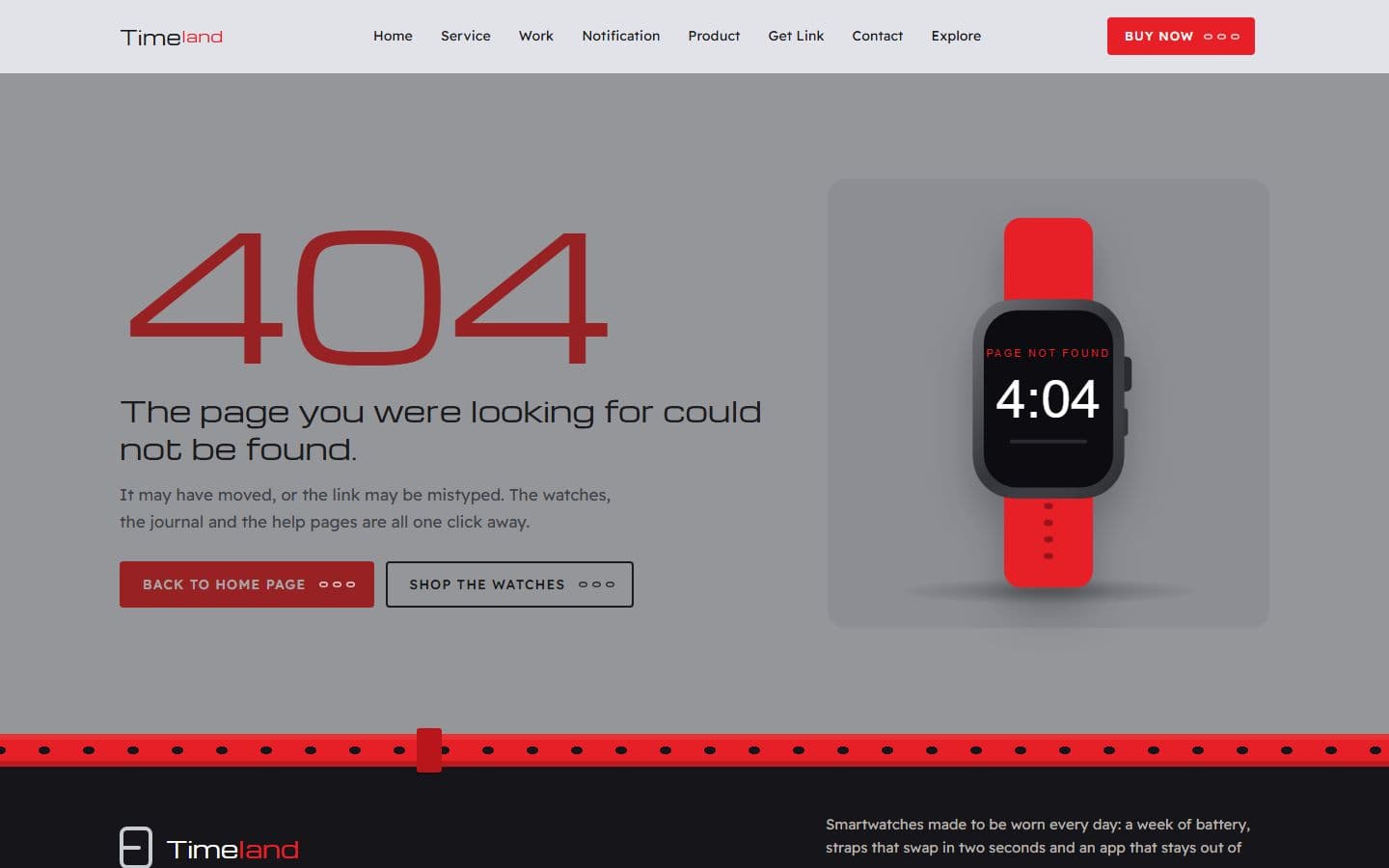 TimeLand 404 page