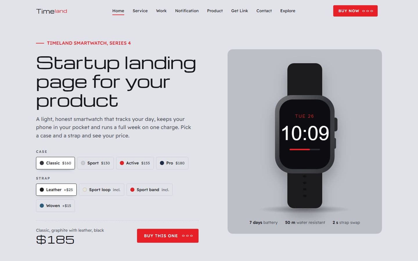 TimeLand - One Page Responsive HTML Website Template home page