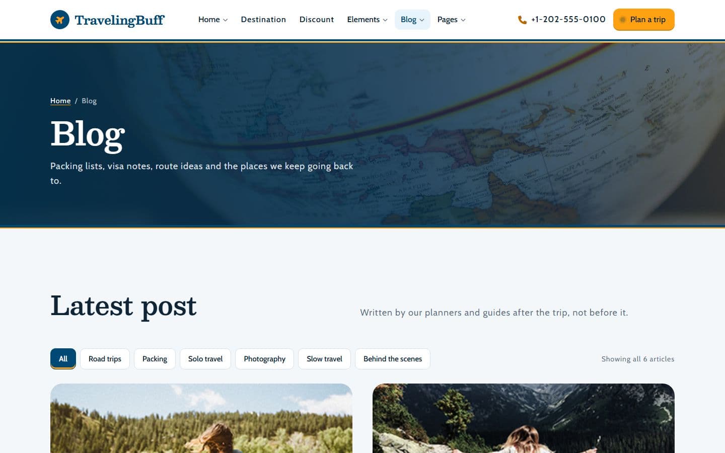 TravelingBuff Blog 2column page