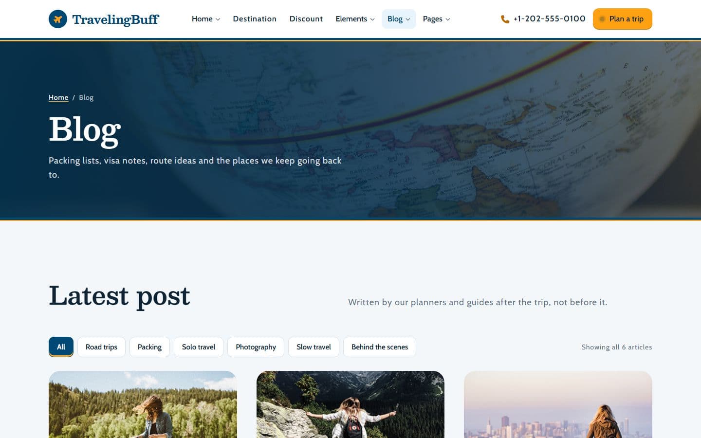 TravelingBuff Blog 3column page
