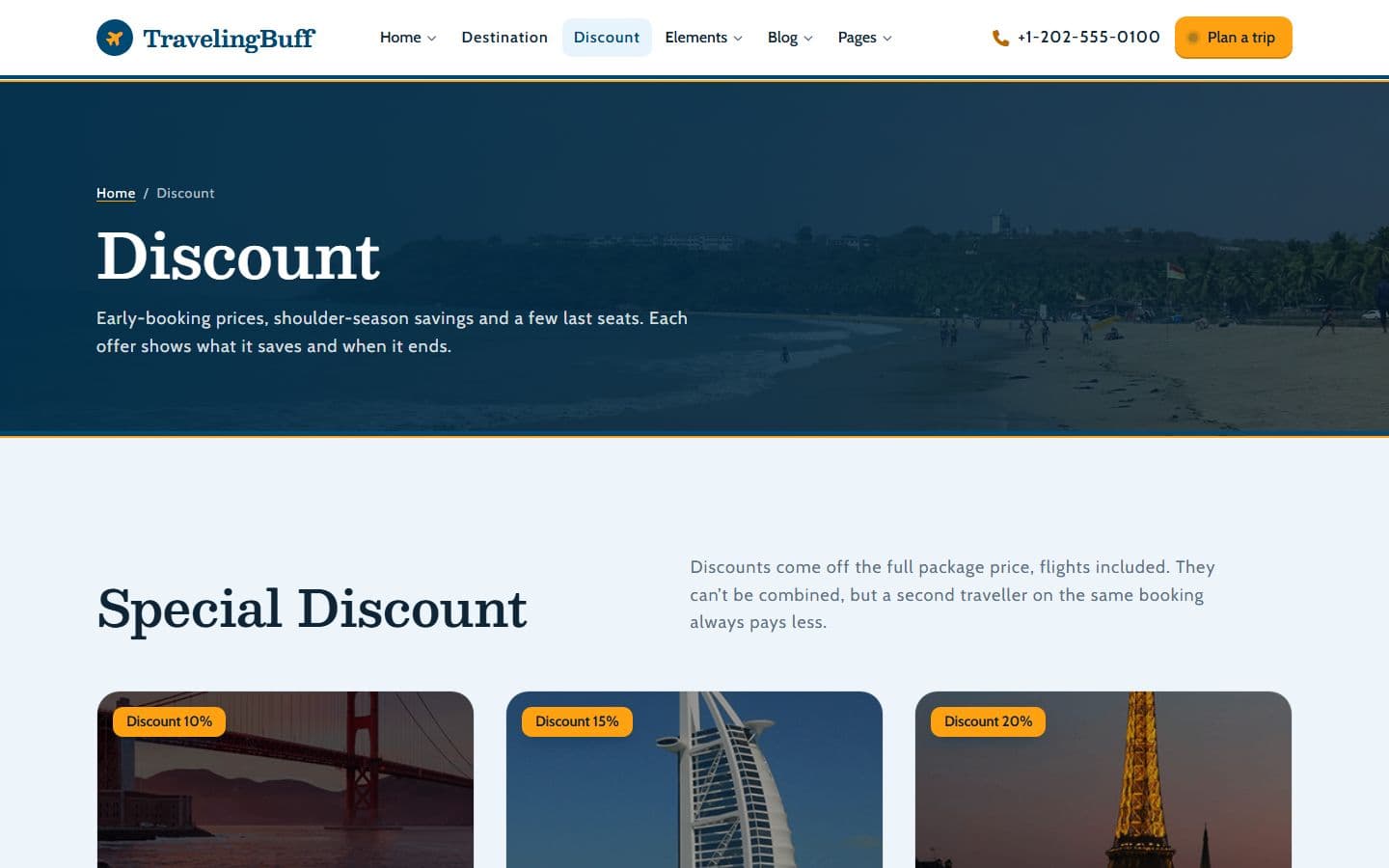 TravelingBuff Discount page