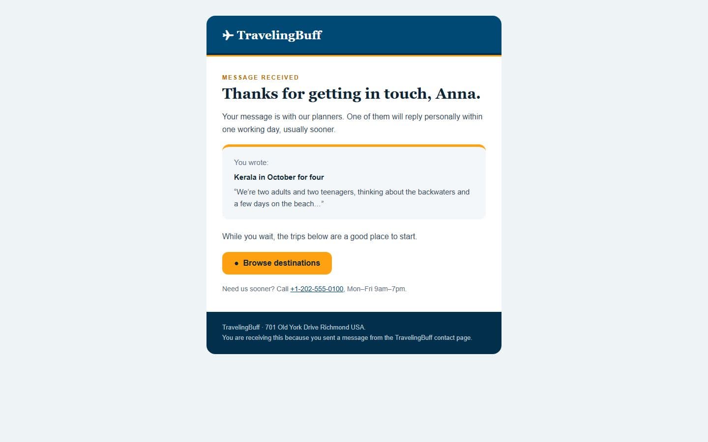 TravelingBuff Email: contact page