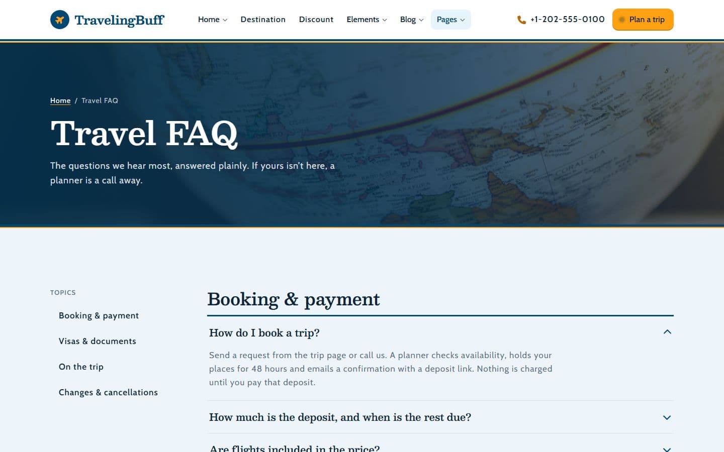 TravelingBuff Faq page