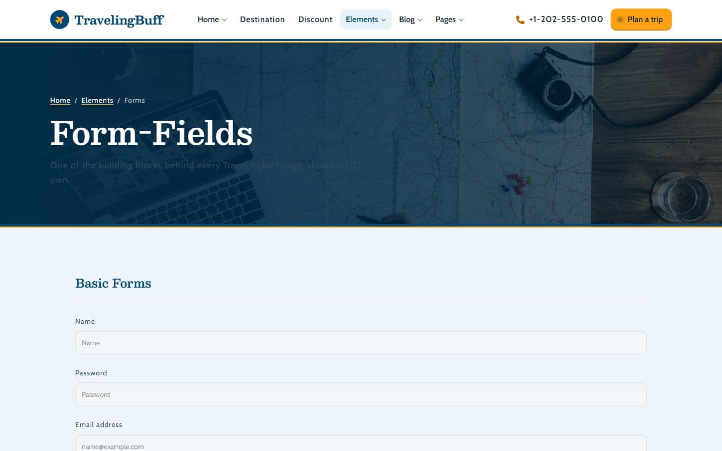 TravelingBuff Form page