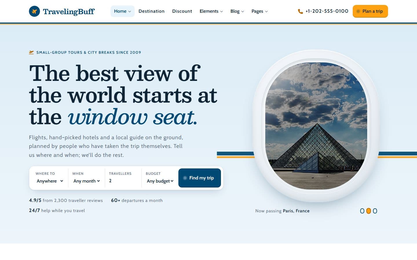 TravelingBuff - Premium HTML Travel Website Template home page