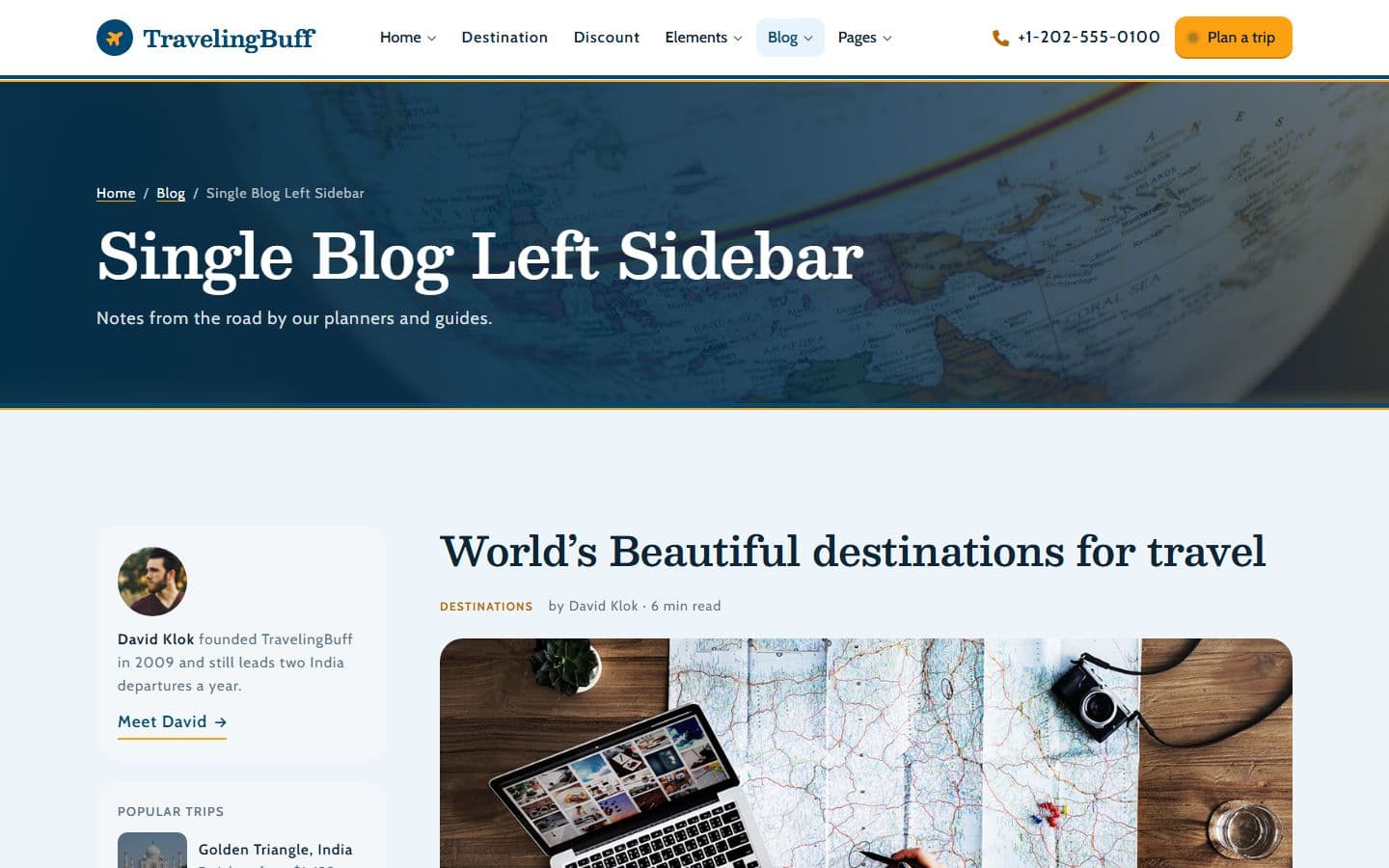 TravelingBuff Single blog left page