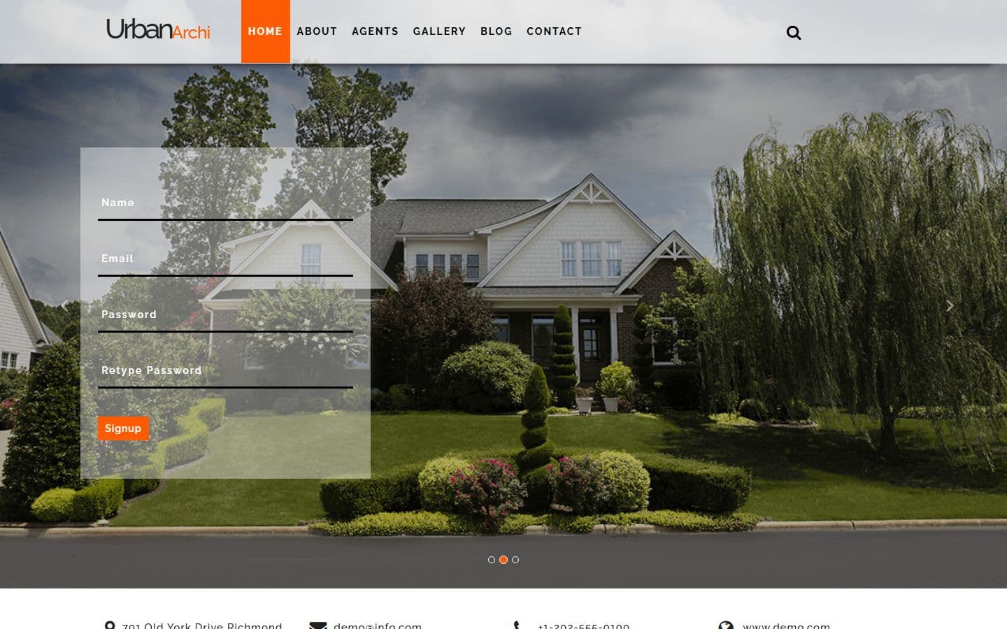 Urbanarchi - Responsive Real Estate HTML Web Design Templates home page
