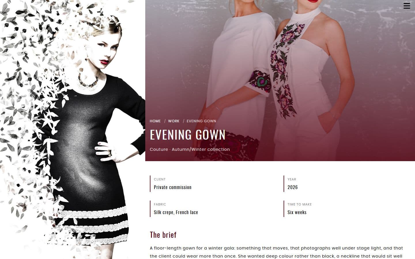 VeronikaDoe Work details page