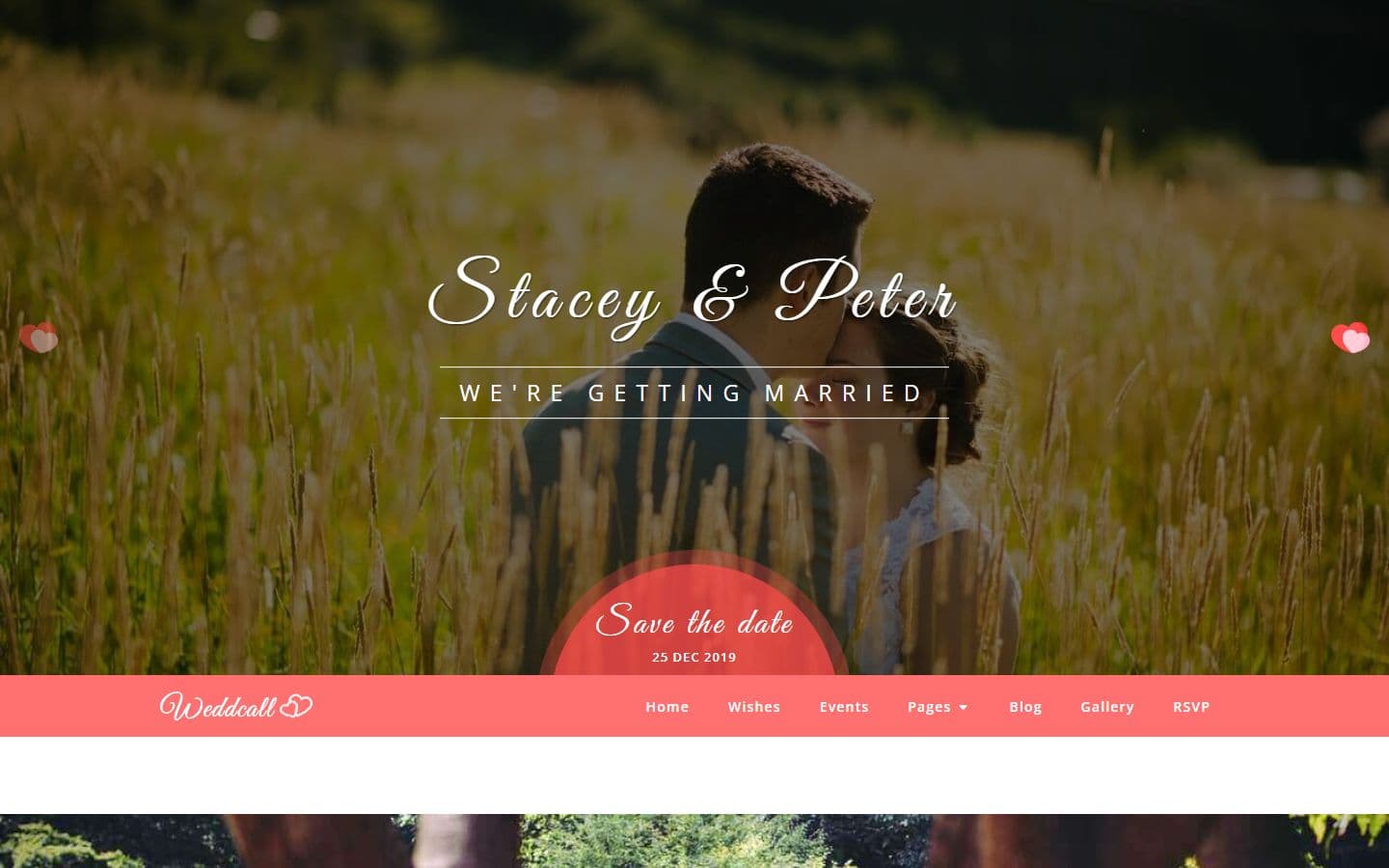 Weddcall Registry page