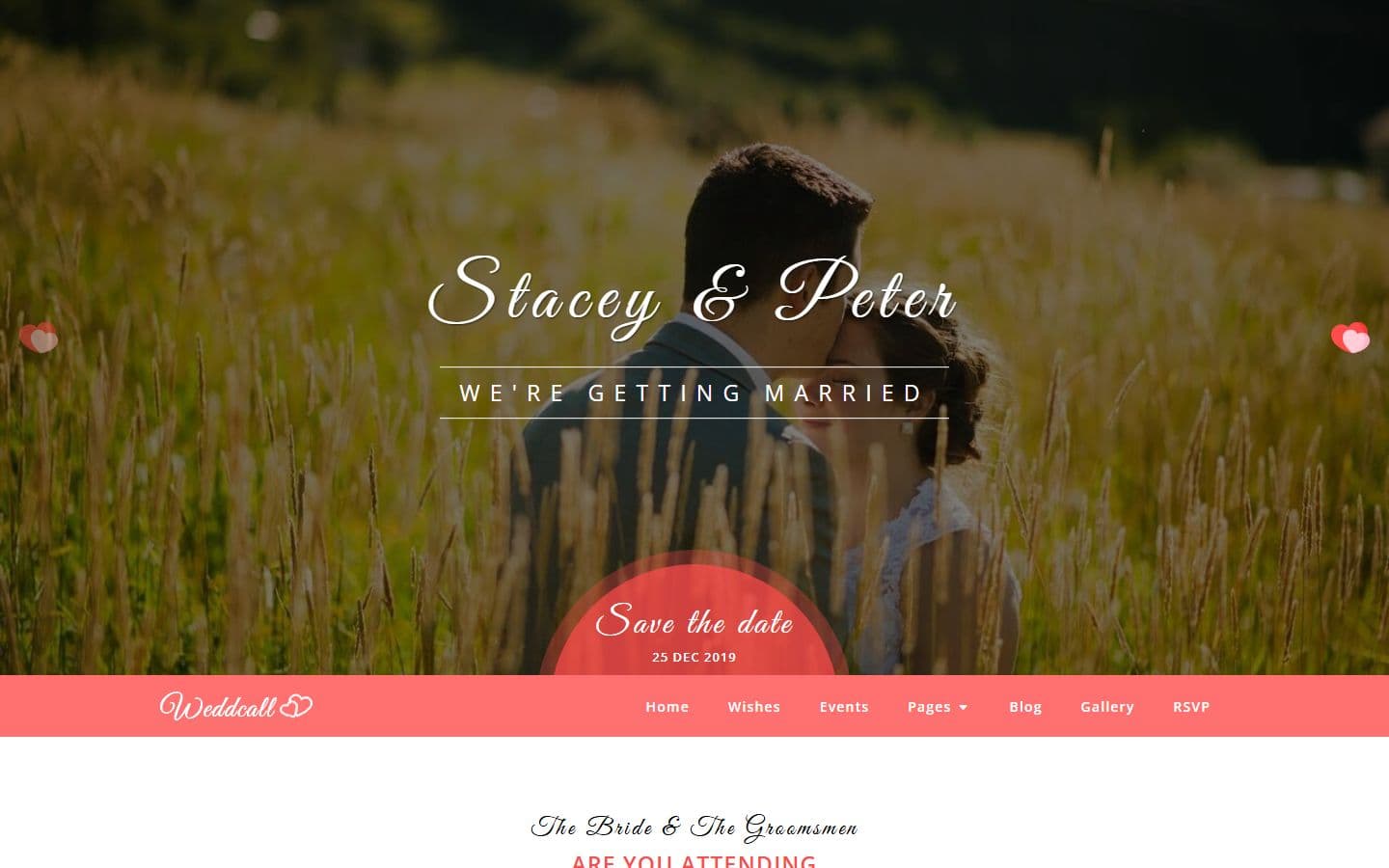 Weddcall RSVP page