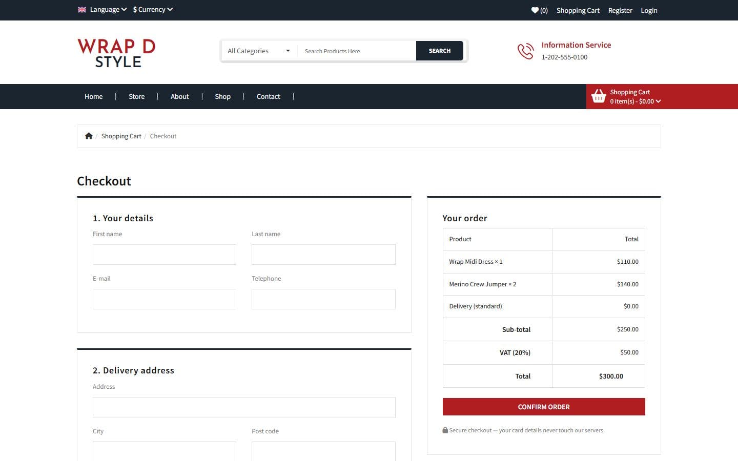 Wrap-d-Style Checkout page