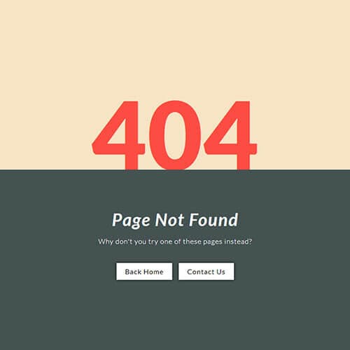 Simple looking 404 Page