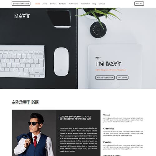 Davy-Del template preview