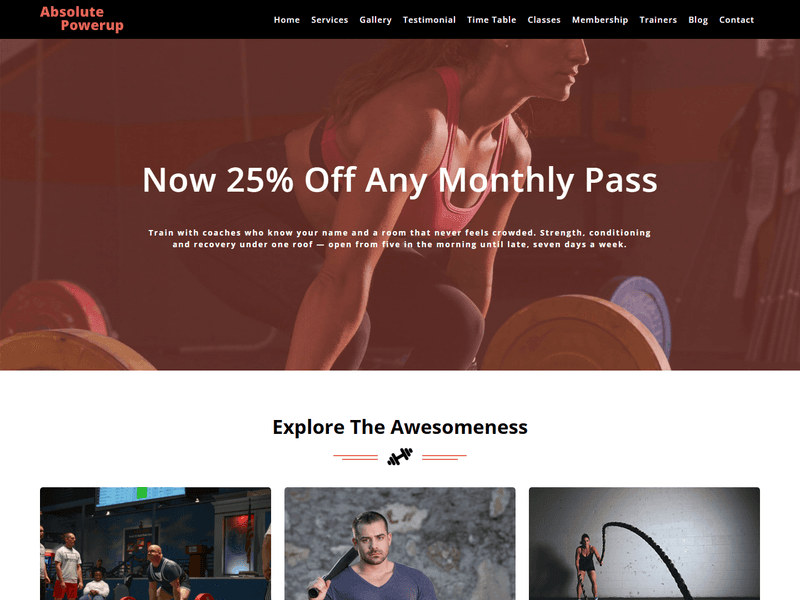 Absolute Powerup – Free Sports Website Templates HTML5