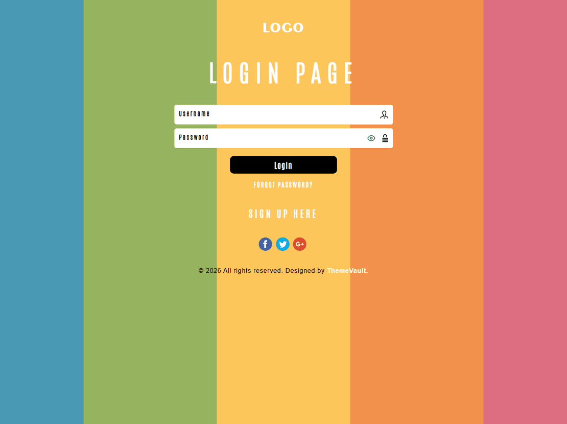 Awesome Colourful Login