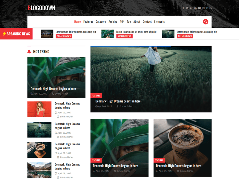 Blogodown – Mobile Friendly Bootstrap Blog Layout Template