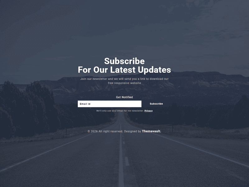 Unique Transparent Subscribe Form Free Template