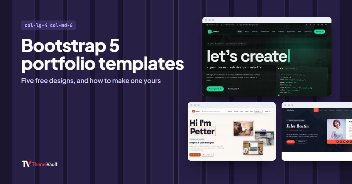 Bootstrap Portfolio Templates: 5 Free Bootstrap 5 Designs (2026)