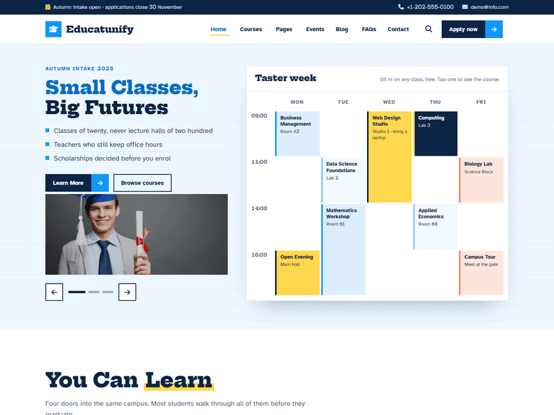 Educatunify – Responsive Educational Website Design Templates