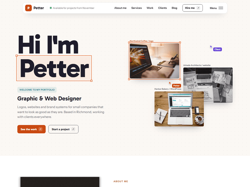 Petter – Responsive Graphic Design Portfolio Website Template