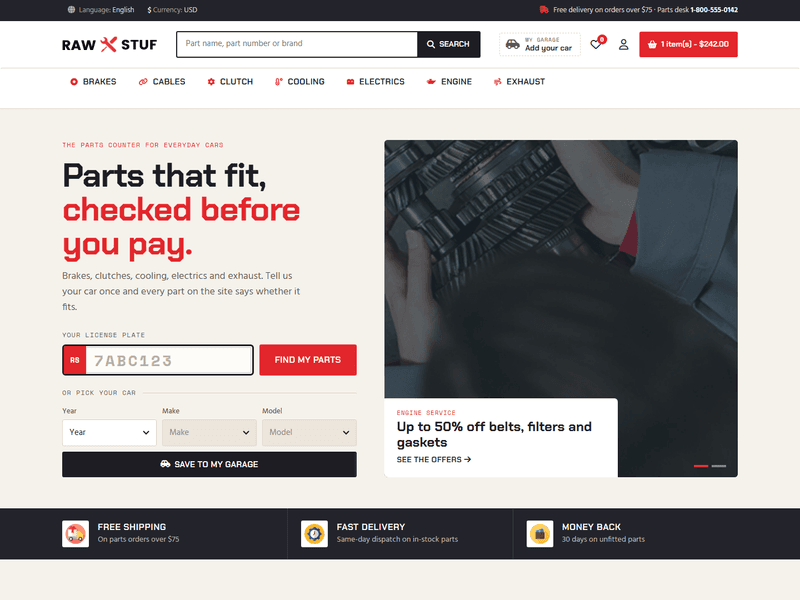 Rawstuf – Best HTML5 Auto Parts Website Template