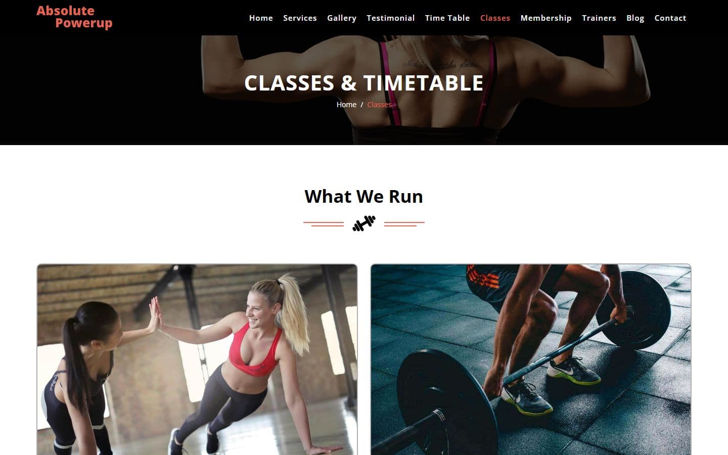 Absolute Powerup Classes page