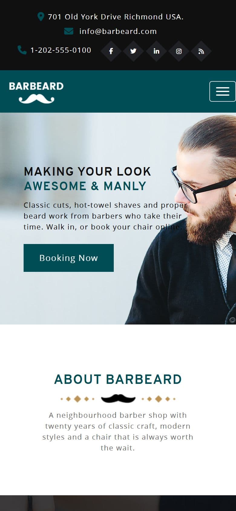 Barbeard on a phone