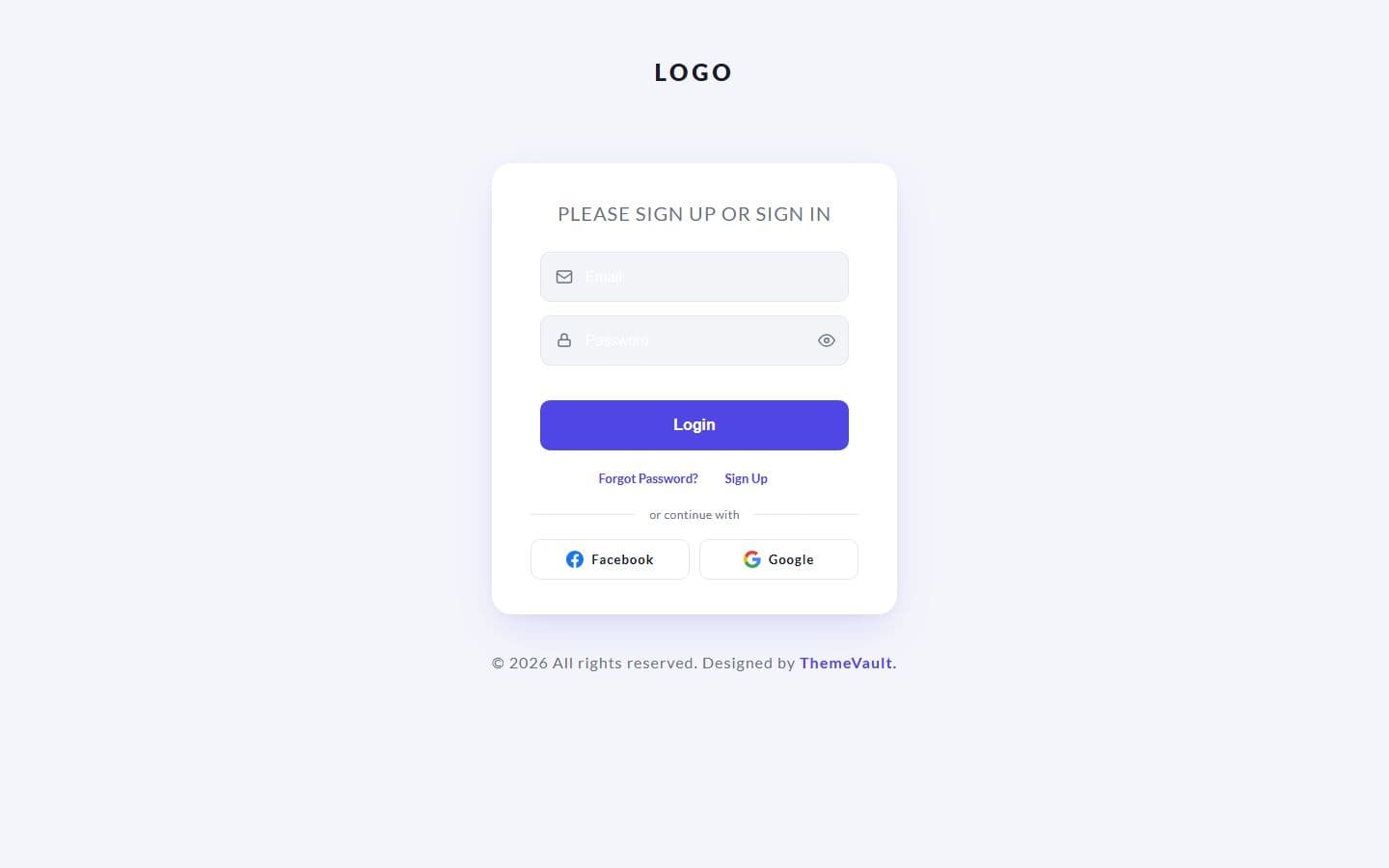 Creative Business Login Home page