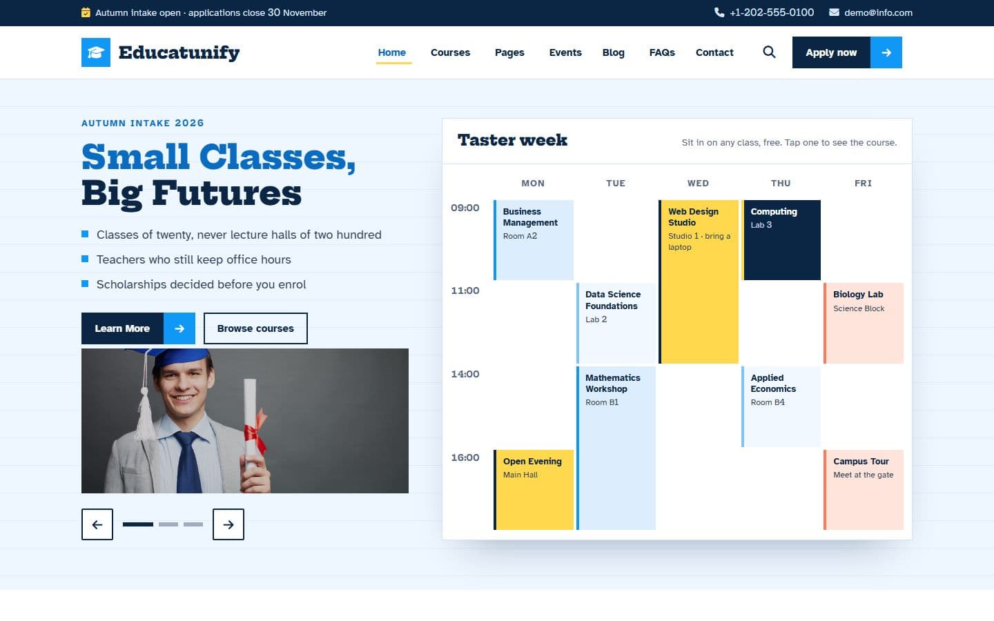 Educatunify — Timetable design