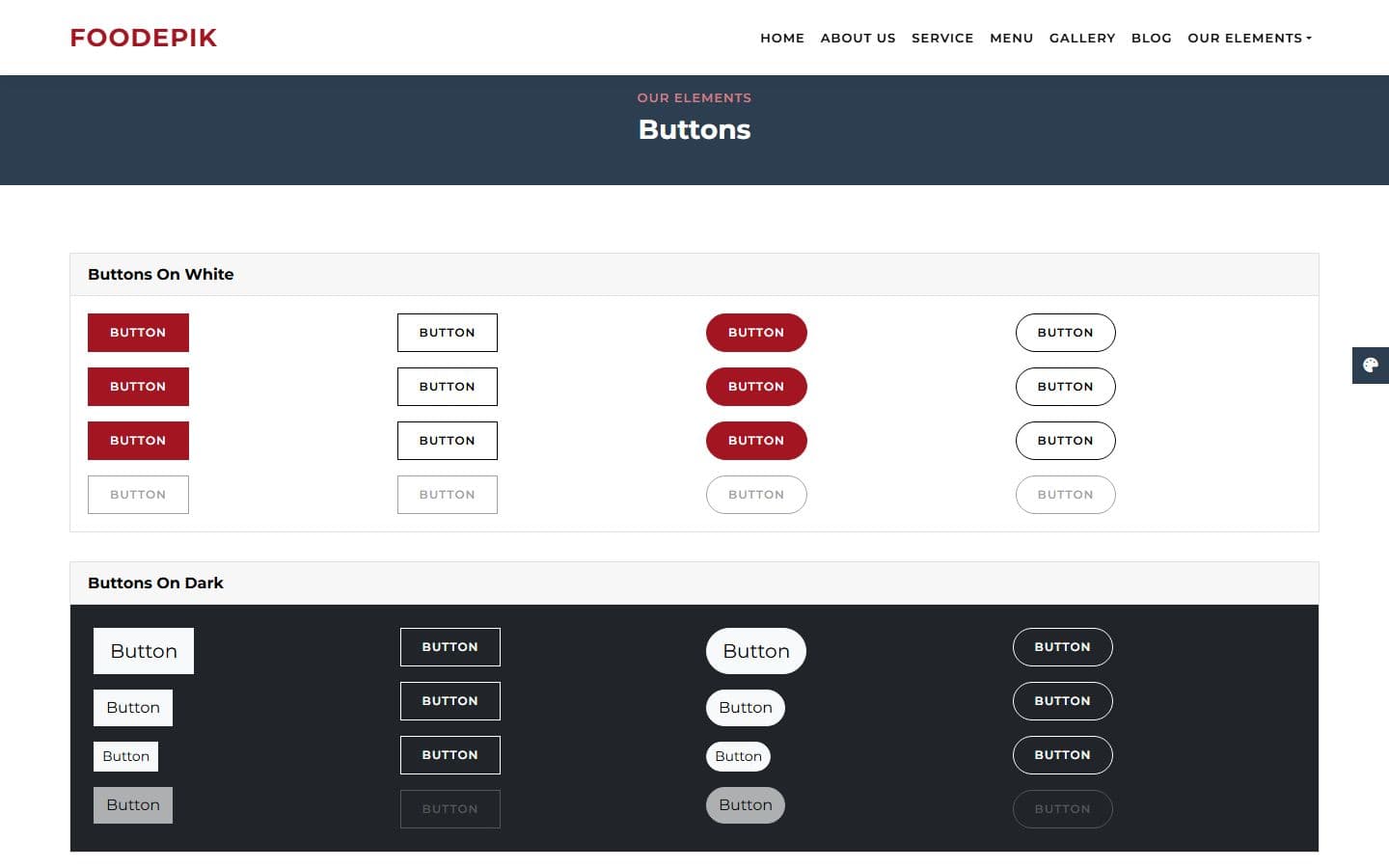 FoodEpik Buttons page