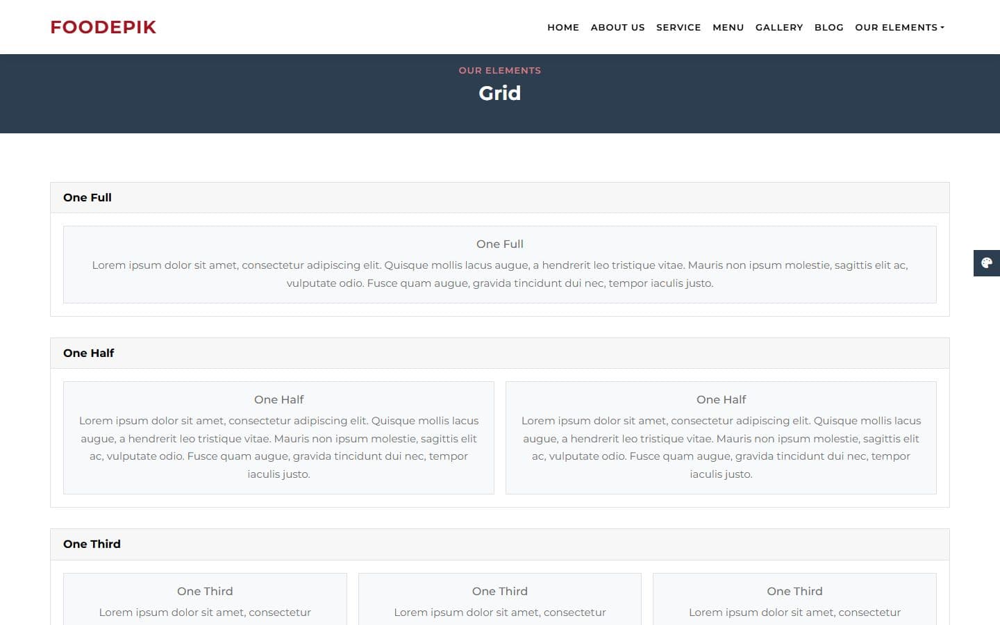 FoodEpik Grid page