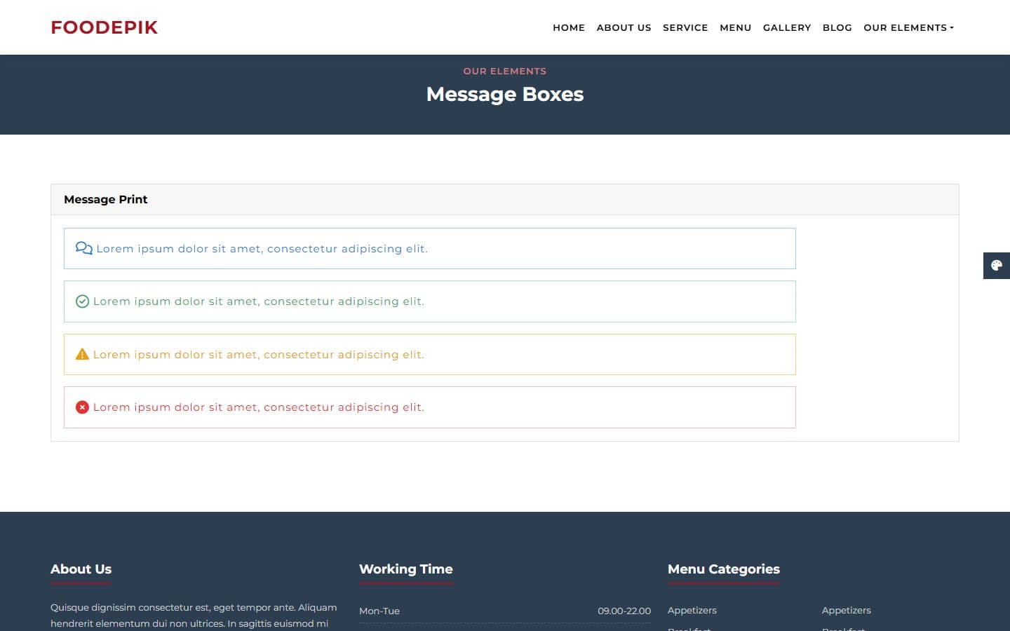 FoodEpik Message page