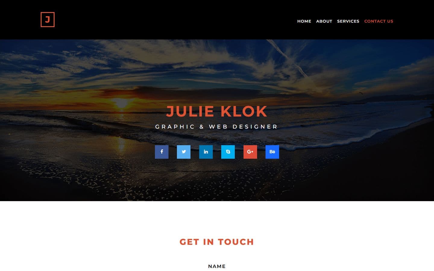 Julie-Klok Contact page