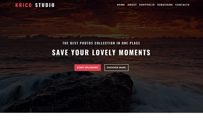 Krico free HTML photo gallery website template