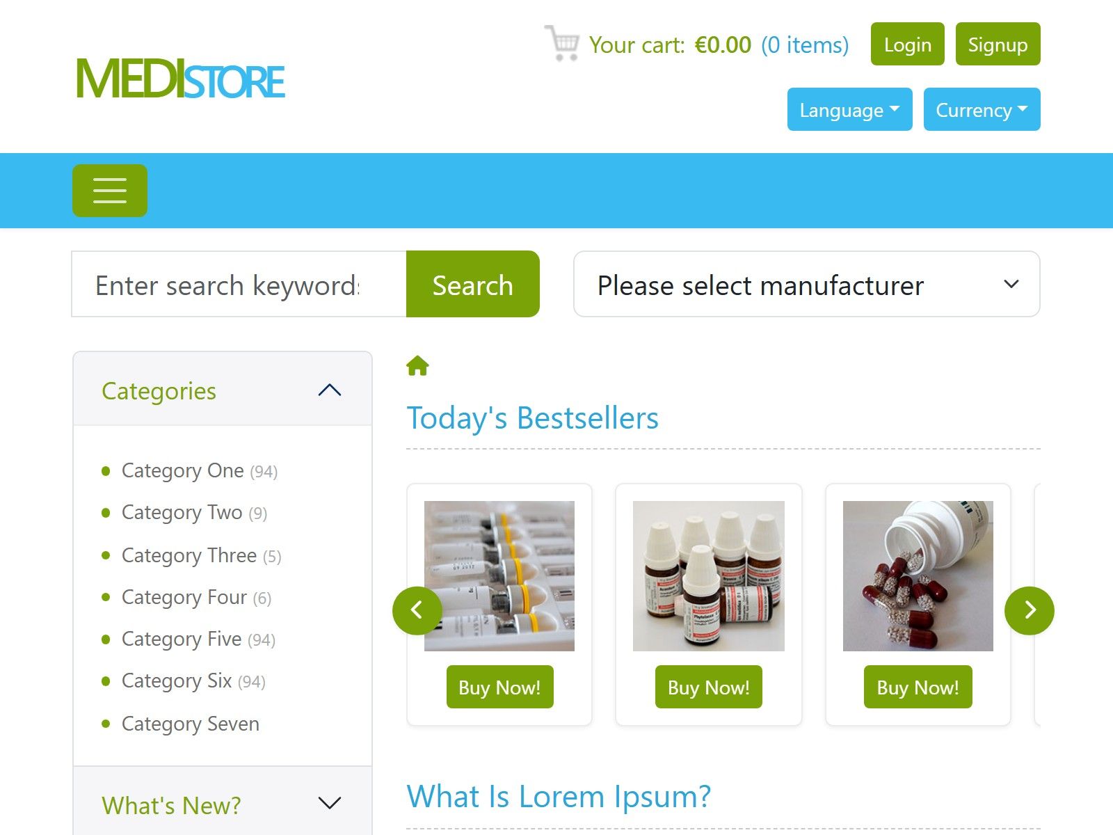 Medistore medical website template