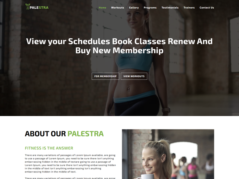 Palestra gym website template