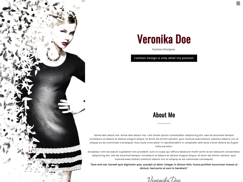VeronikaDoe fashion designer portfolio template