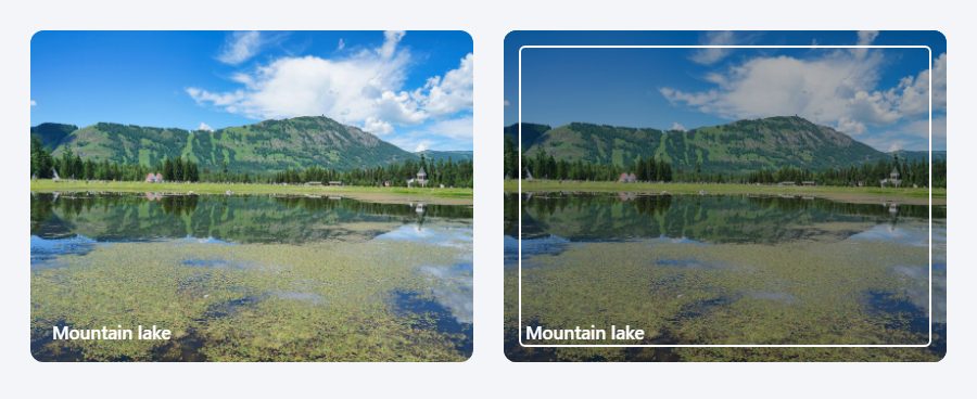 Frame that draws in CSS image hover effect: the card before and on hover