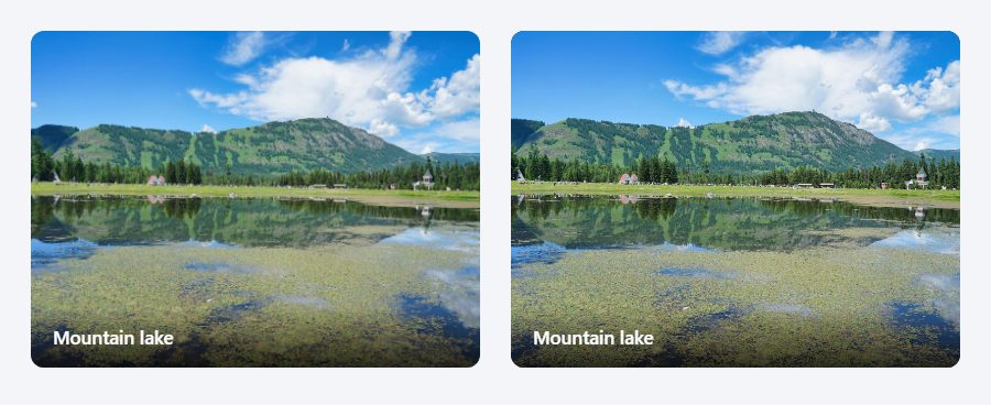 Gentle zoom CSS image hover effect: the card before and on hover